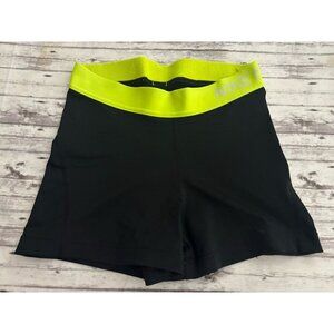 Nike Pro Girls' Kids Shorts Black Neon Size Small Gymnastics Volleyball Sports